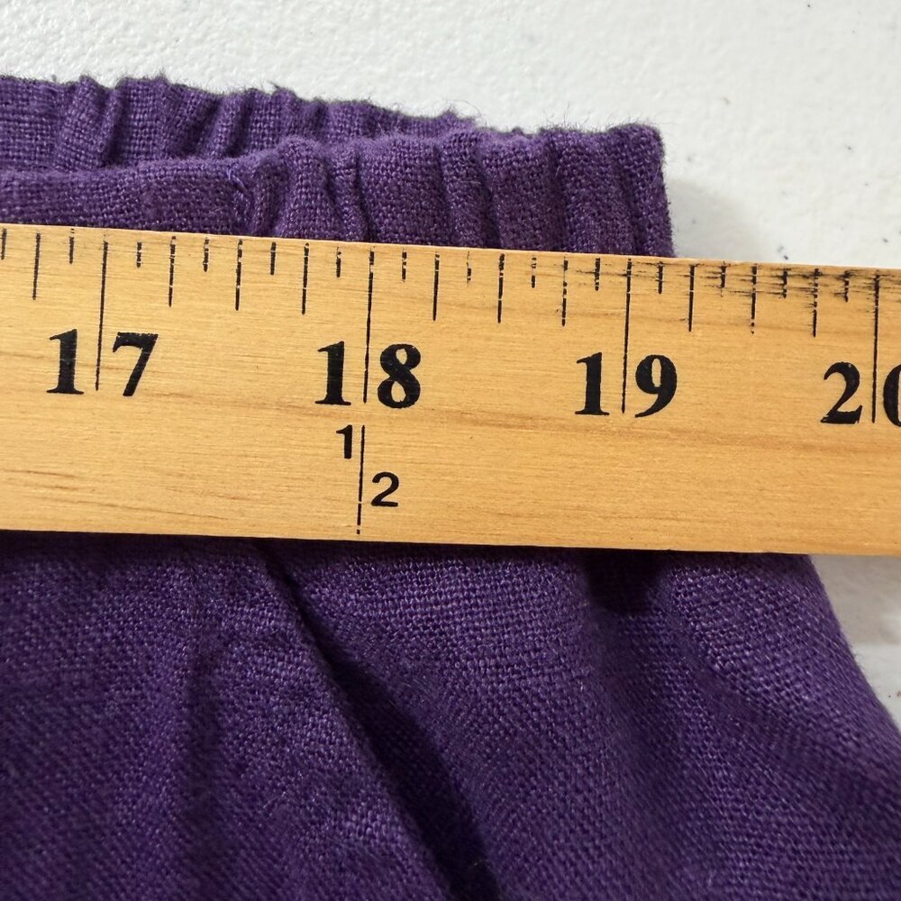 FLAX 100% Linen 2 Piece Set Purple Lagenlook Top & Pants Women's L - Picture 7 of 16